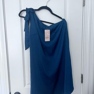 One-Shoulder Blue Dress - never worn, still has tags!